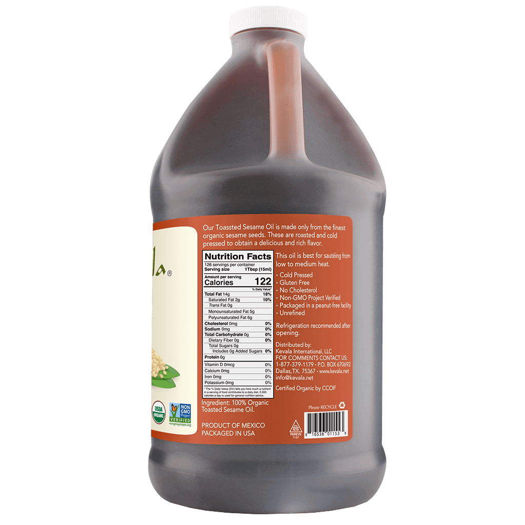 Organic Toasted Sesame Oil 64 fl oz (1/2 gal)