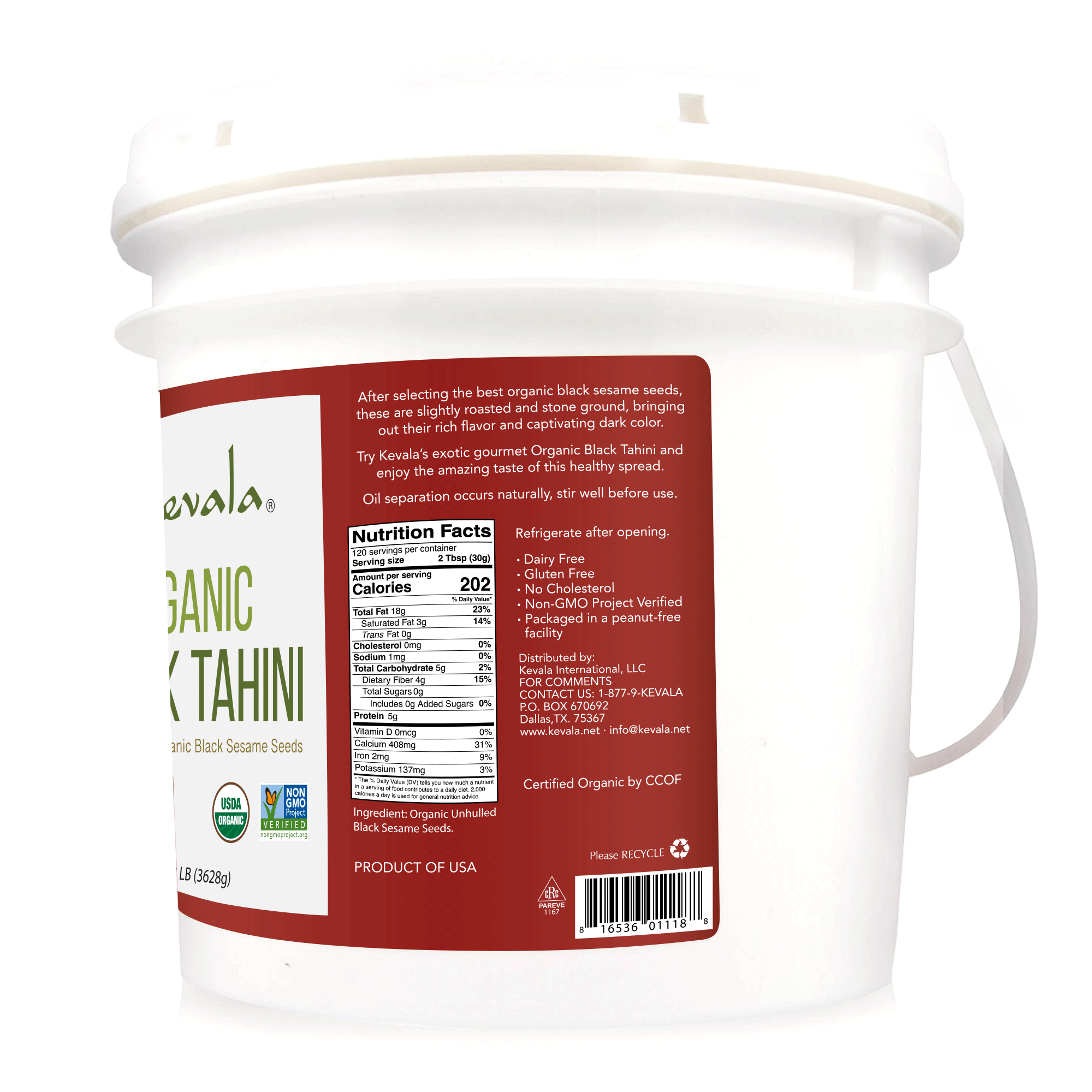 Organic Black Tahini 8 lb