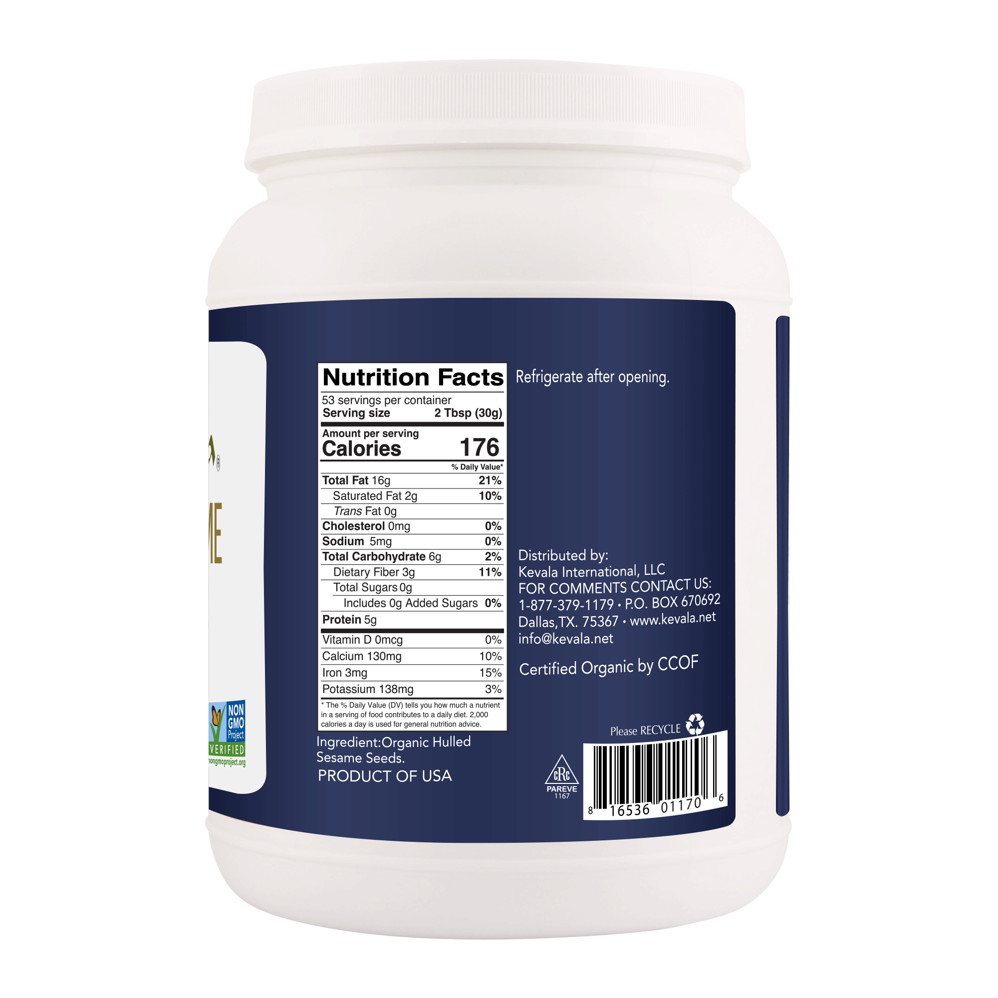 Organic Sesame Tahini 3.5 lb