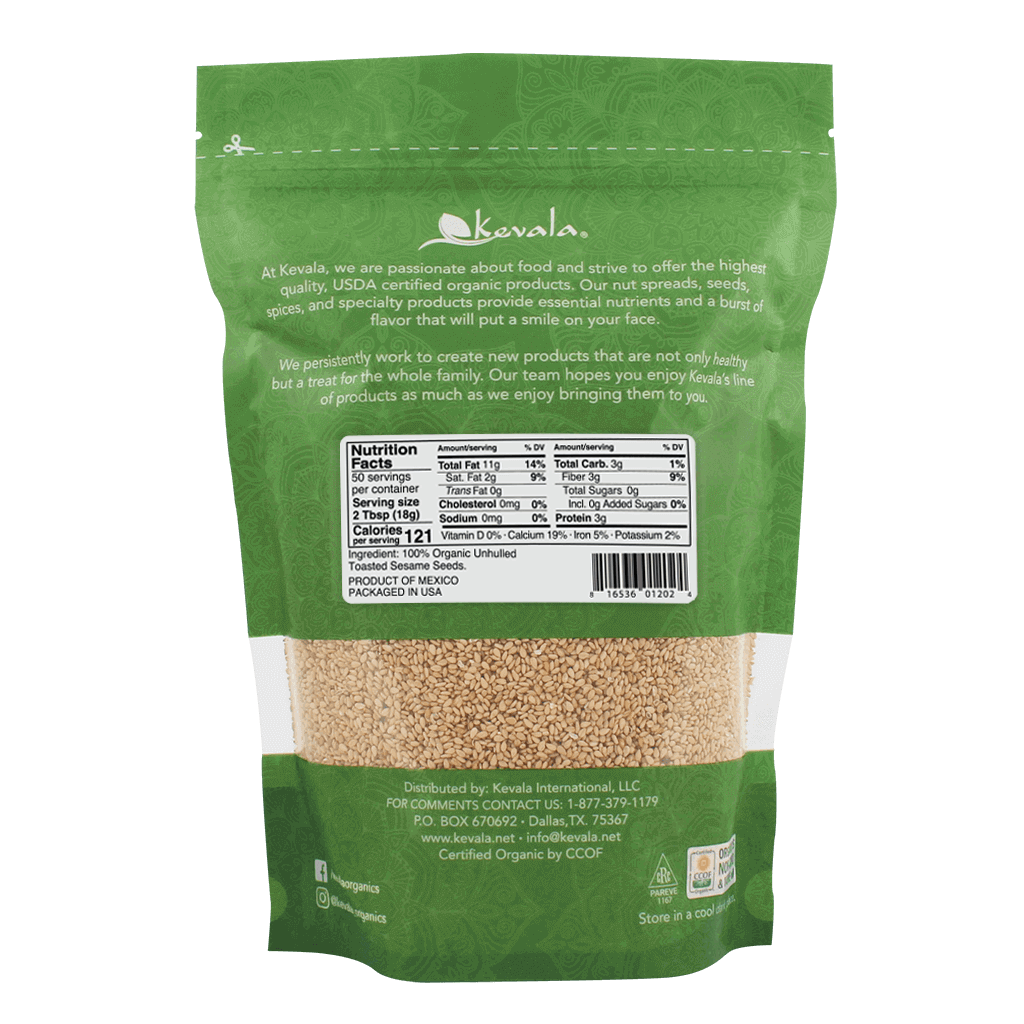 Organic Toasted Sesame Seeds (Unhulled) 32 oz