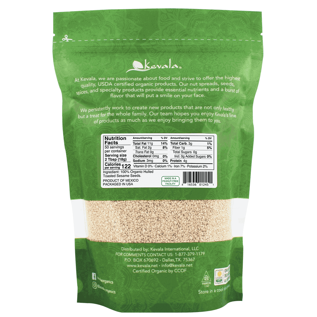Organic Toasted Sesame Seeds (Hulled) 32 oz