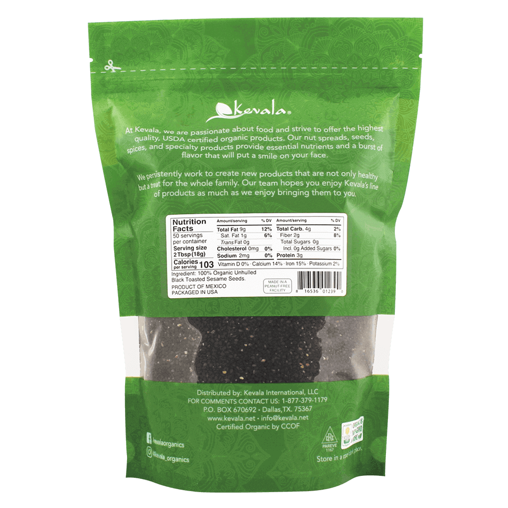 Organic Black Toasted Sesame Seeds 32 oz