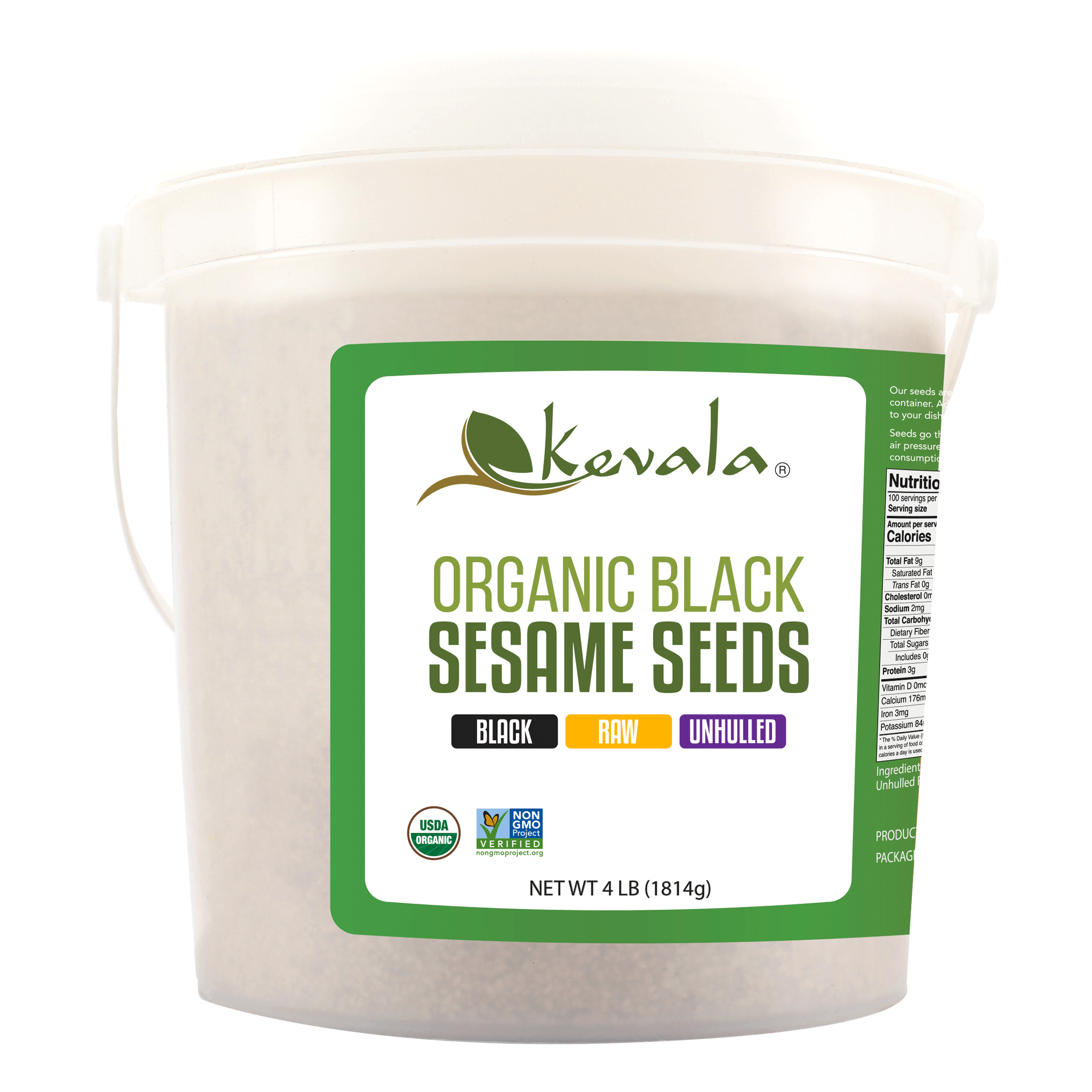 Organic Raw Black Sesame Seeds (Unhulled) 4 lb